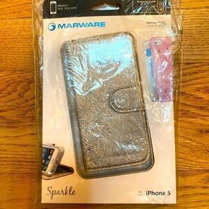 NWT!! IPhone 5 Sparkle Wallet Case Silver Marware